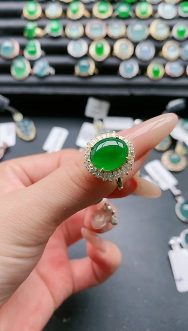 【闪购商品】翡翠戒指银S925镶嵌111111