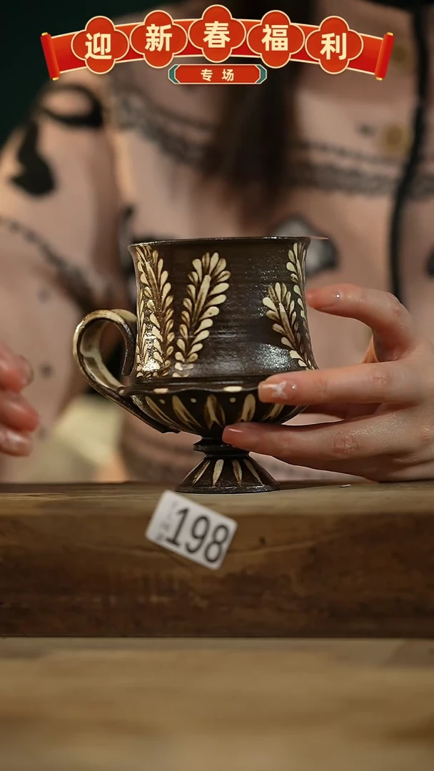 【闪购商品】瓷片新品！设计师款手绘/咖啡杯 听歌