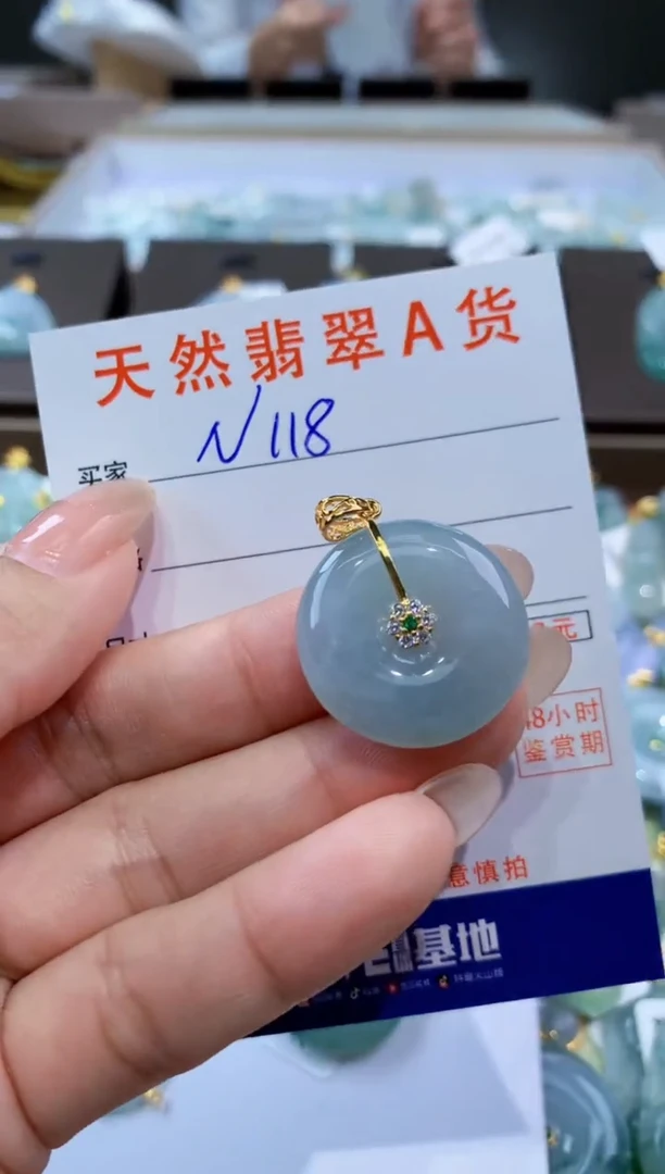颈饰未镶嵌翡翠天然缅甸翡翠A货挂件