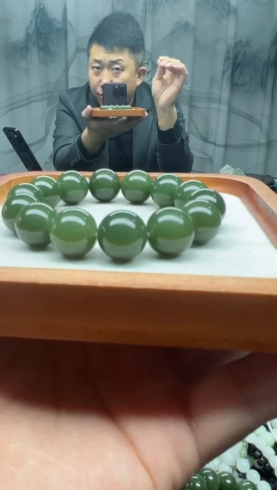 未镶嵌手串和田玉2若羌青黄口卡16纯天然拍一发一