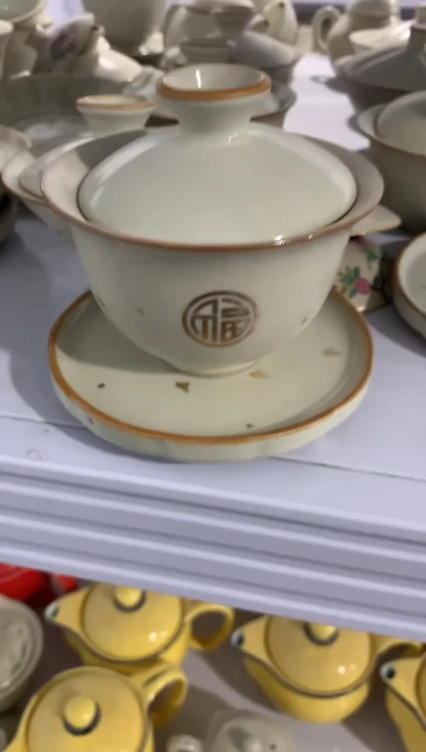 【新粉福利】汝窑茶壶盖碗茶杯主人杯微矿点