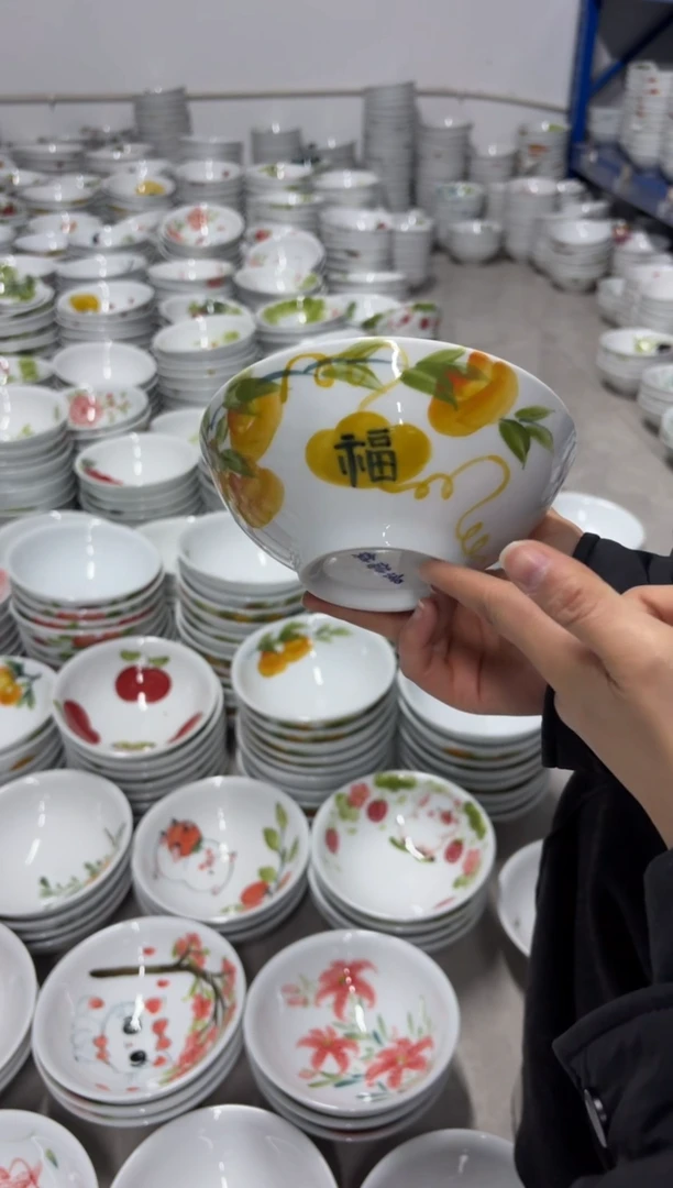 景德镇高温陶瓷食品级手绘釉中彩-壮壮碗