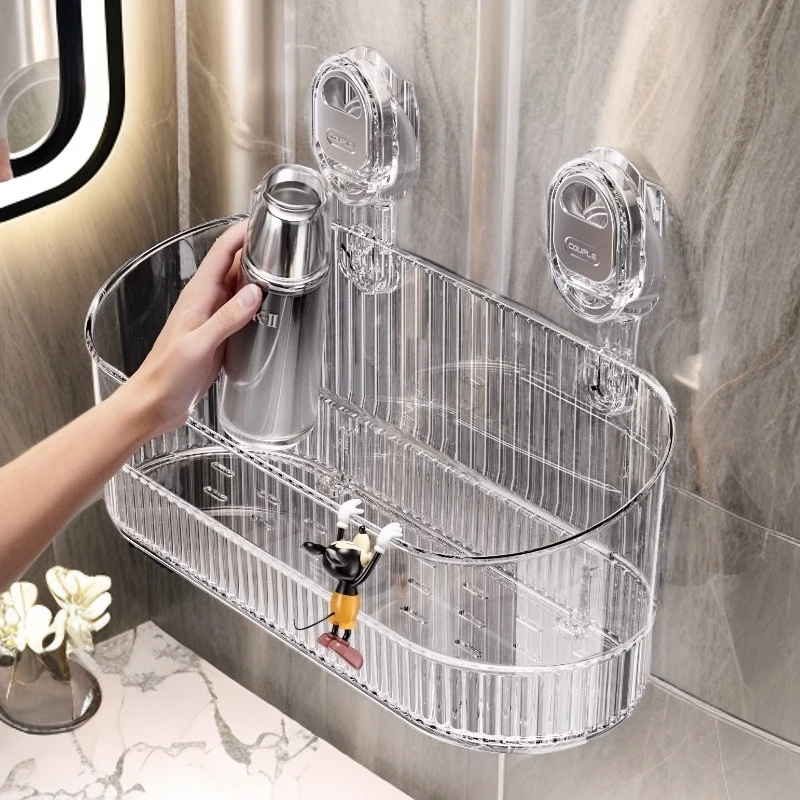 西邮哥【新疆包邮】吸盘置物架洗手卫生间墙上免打孔壁挂浴室收纳盒