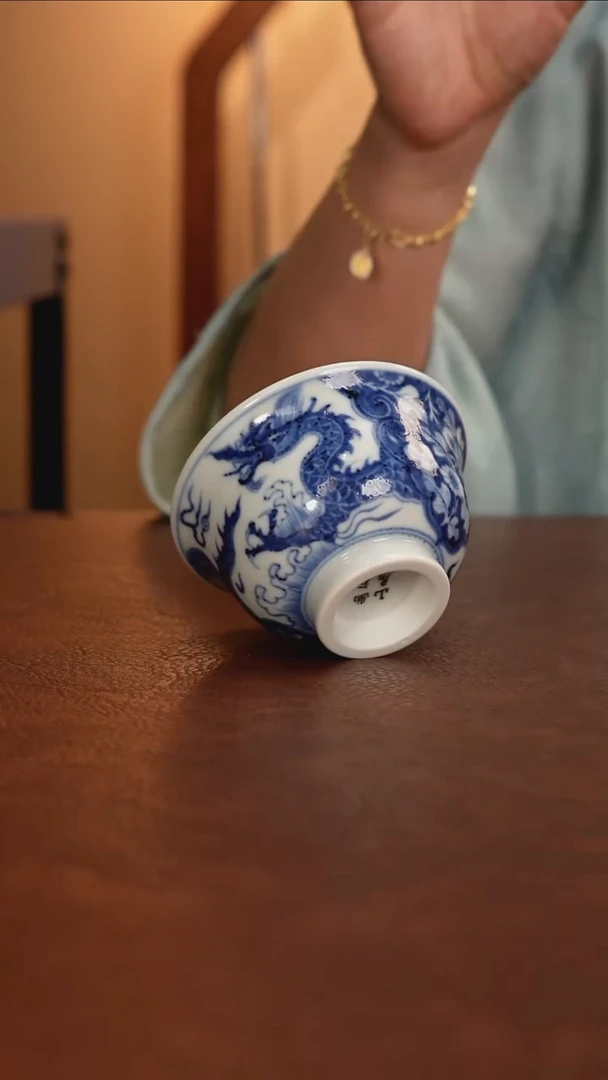景德镇瓷器，青花瓷手绘茶具~