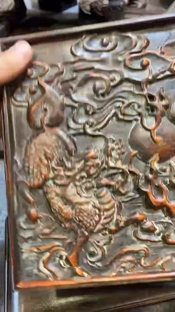 木紫檀木雕刻板一物一拍