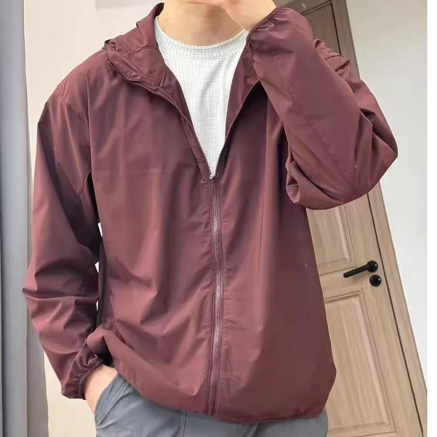 日系夏季男士防晒衣户外运动连帽轻量化休闲宽松外套