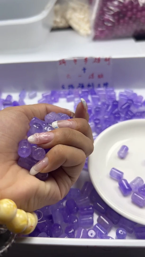 未镶嵌颈饰碧玺w1737紫碧玺管珠12*8mm*10颗