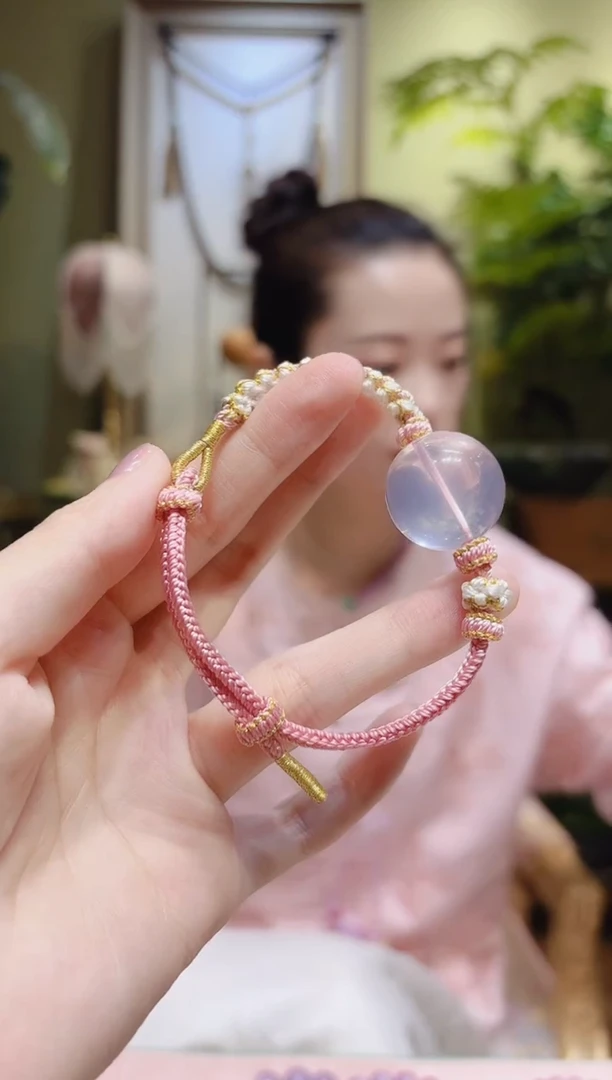 【闪购商品】水晶手绳未镶嵌粉晶球绳编手绳