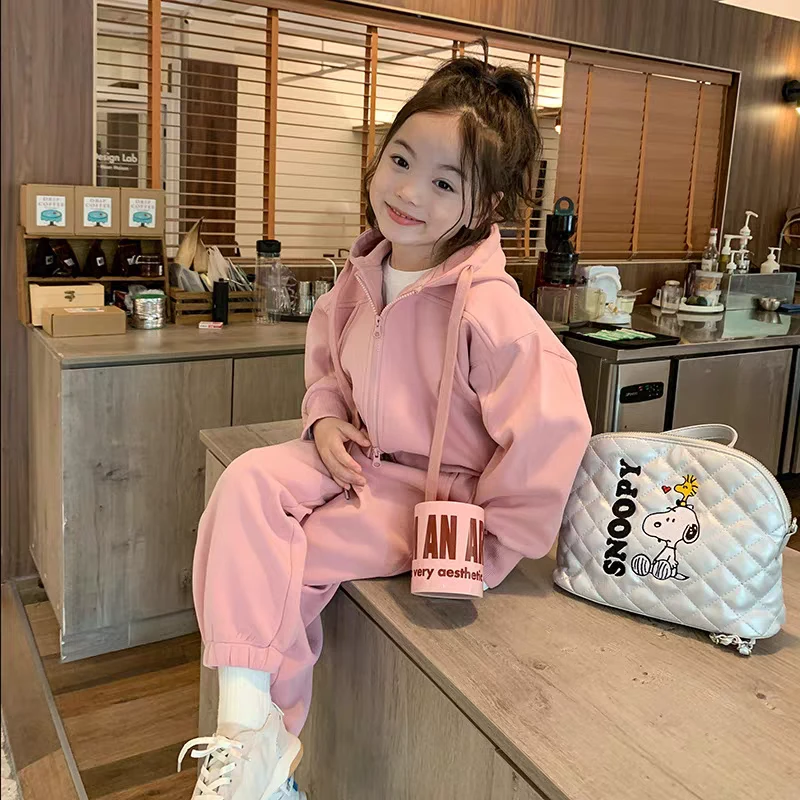 女童卫衣套装新款儿童连帽上衣休闲裤俩件套运动外套卫裤
