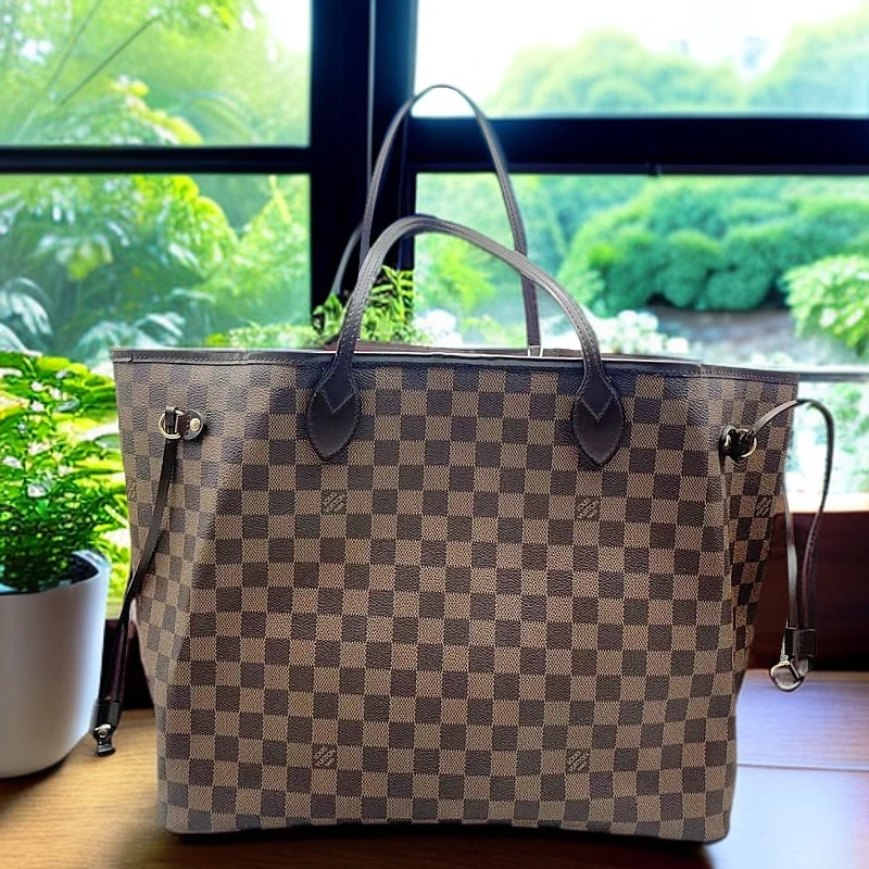 95新 LouisVuitton/路易威登 Lv 棕棋盘格购物袋 1186 4179