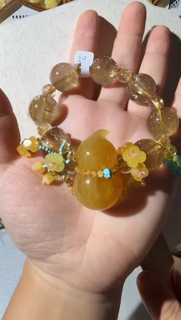 手链蜜蜡未镶嵌蜜蜡葫芦发晶手链