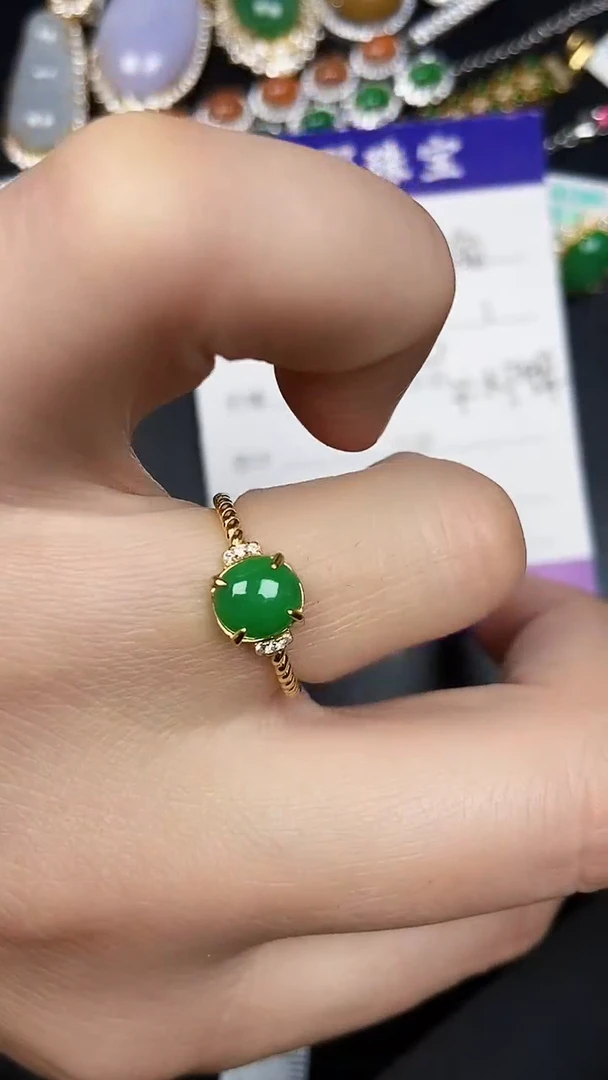 银S925镶嵌戒指翡翠2010