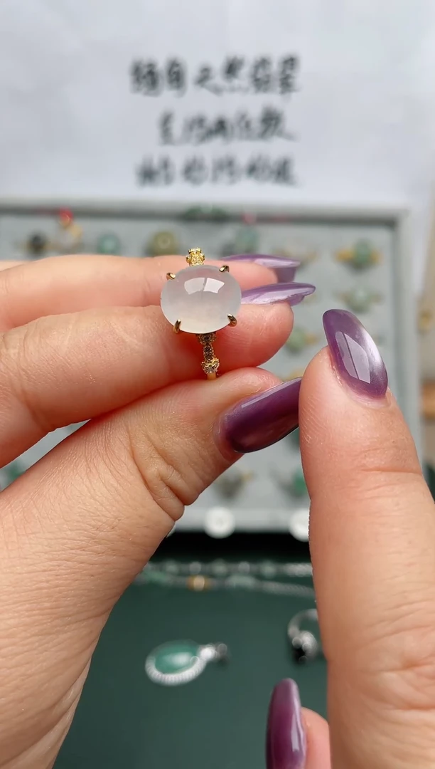 翡翠戒指银S925镶嵌.
