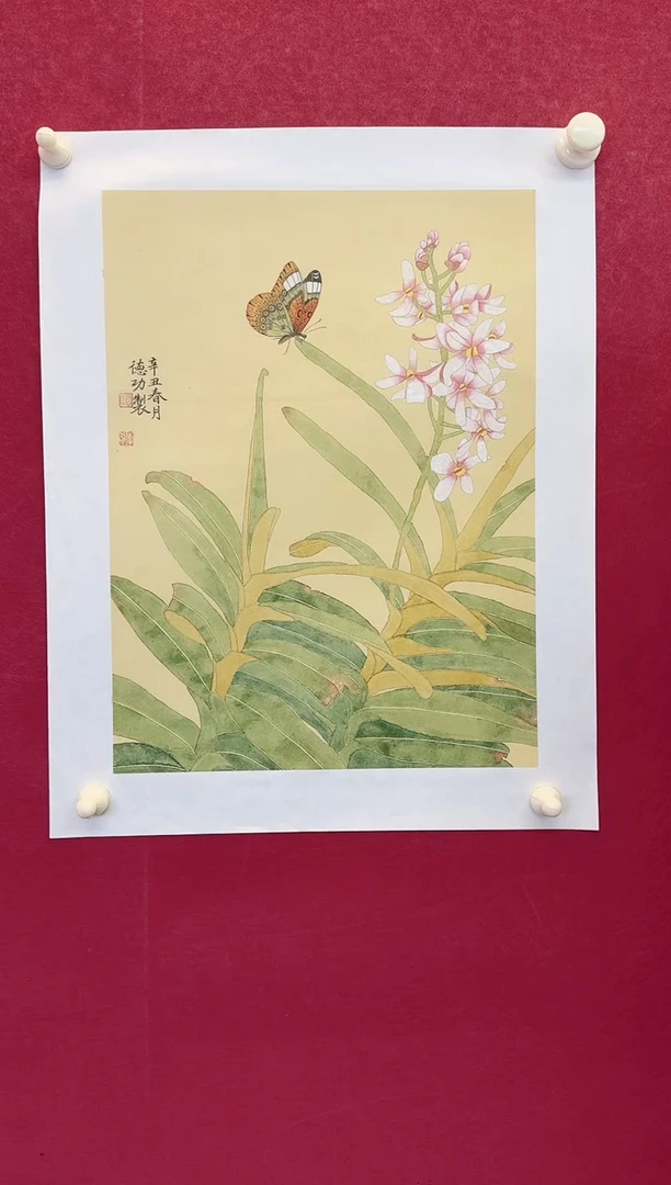 国画德功老师花鸟小品画