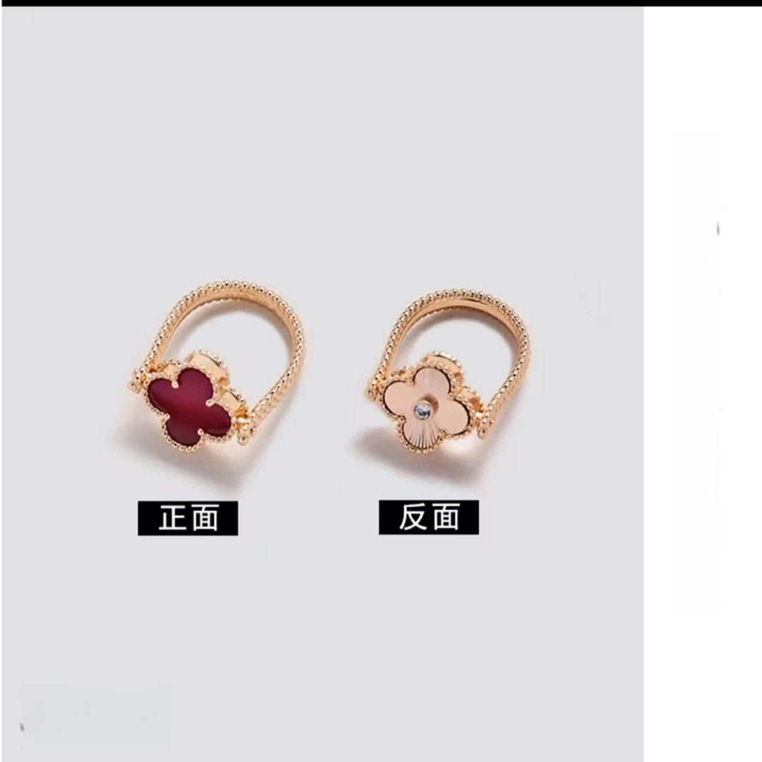 铜合金合成锆石戒指 四叶草双面戒指 180