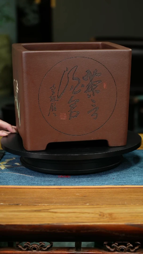 紫砂花盆无**心精品兰花盆