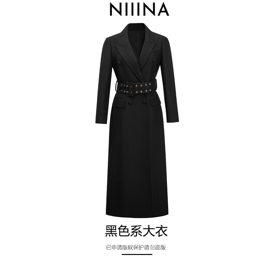 NIIINA设计师波浪款夹棉大衣气质时尚65025G