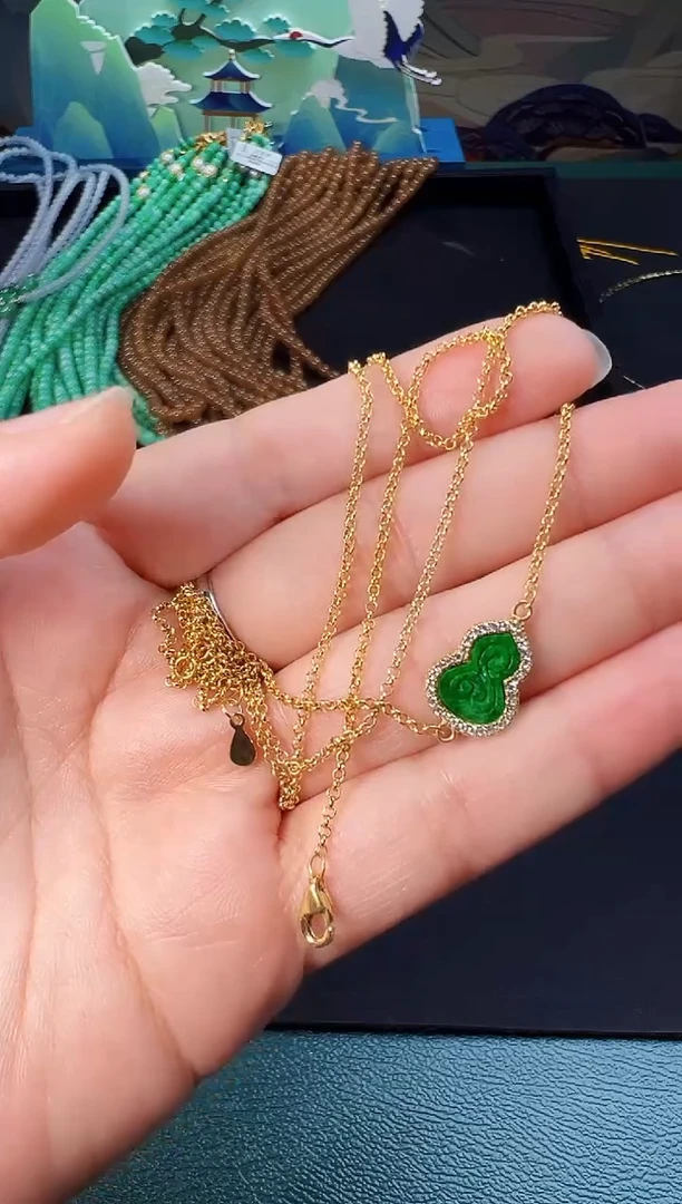 【闪购商品】翡翠颈饰银S925镶嵌项链