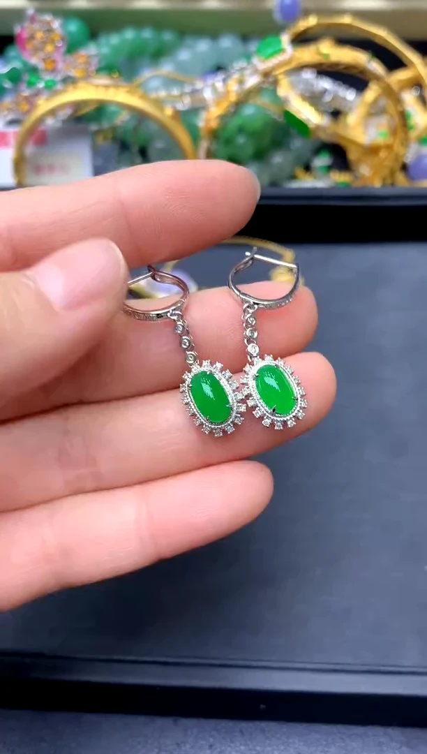 18K金镶嵌翡翠耳饰662-中国好珍宝