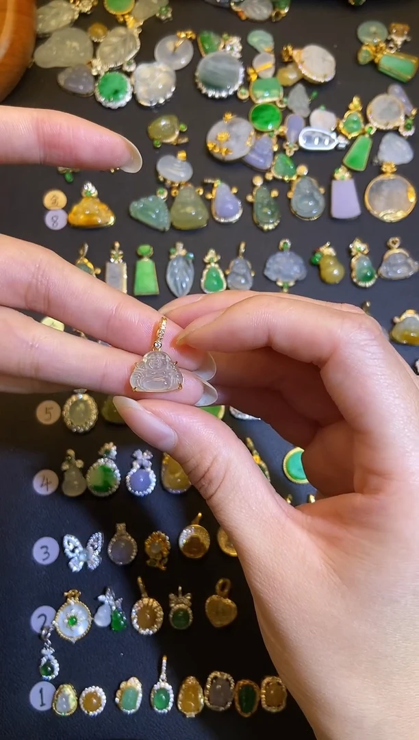 吊坠(不含链)银S925镶嵌翡翠1