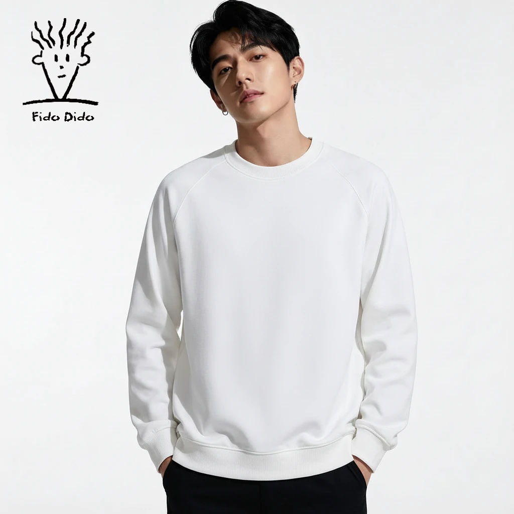 FIDO DIDO 秋冬休闲百搭纯色字母印花套头圆领卫衣FDCSWW2323