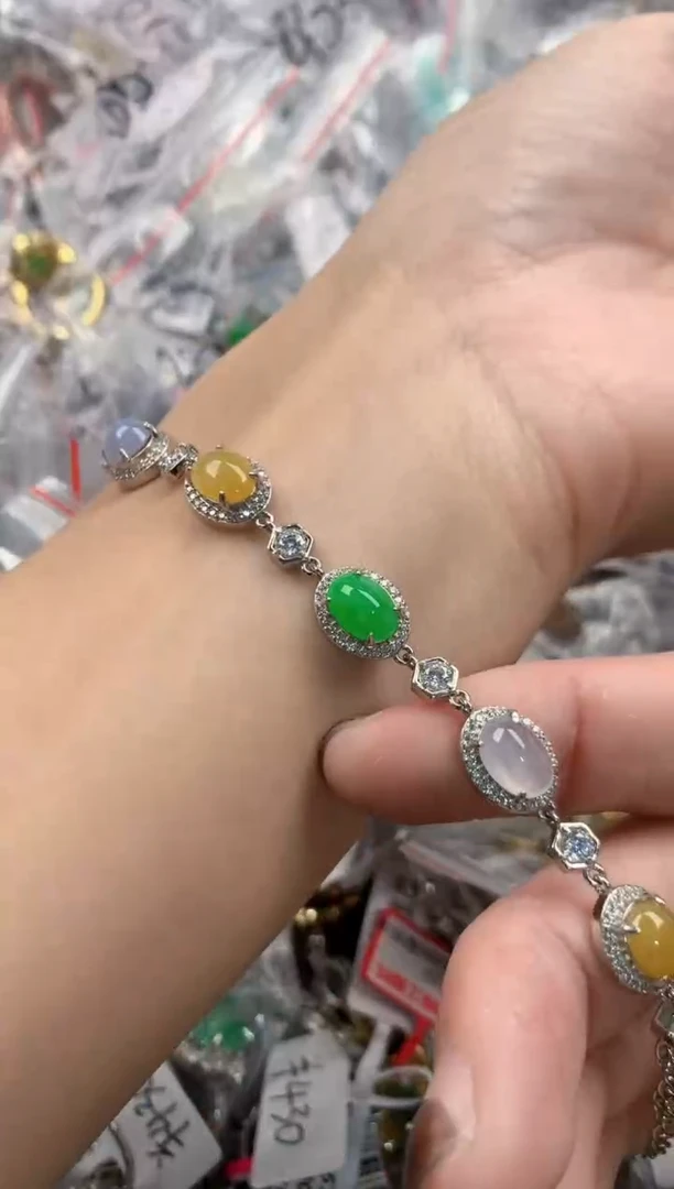 银S925镶嵌戒指翡翠333-6