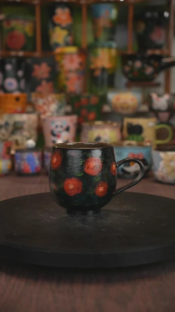 紫砂油画手绘釉下彩