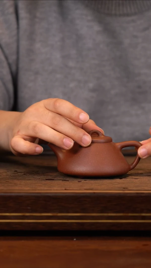 茶壶紫砂羊角山紫泥子冶石瓢