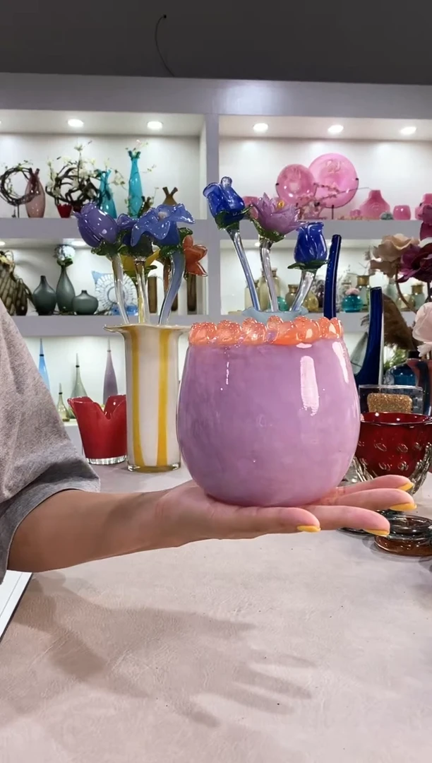 慕忆家手作琉璃花瓶微瑕