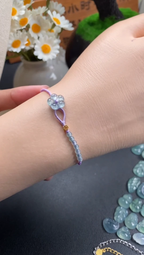 散珠翡翠花花手绳