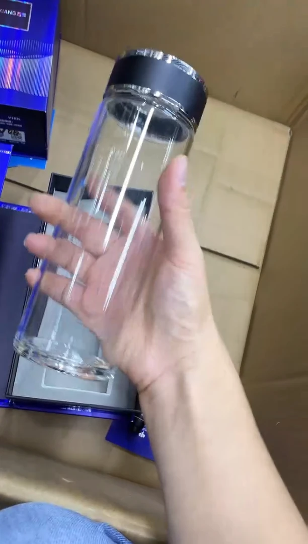 高硼硅玻璃无手柄款027万象单层瑕玼黑盖