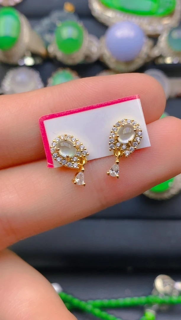 【闪购商品】翡翠戒指银S925镶嵌天然A货翡翠1