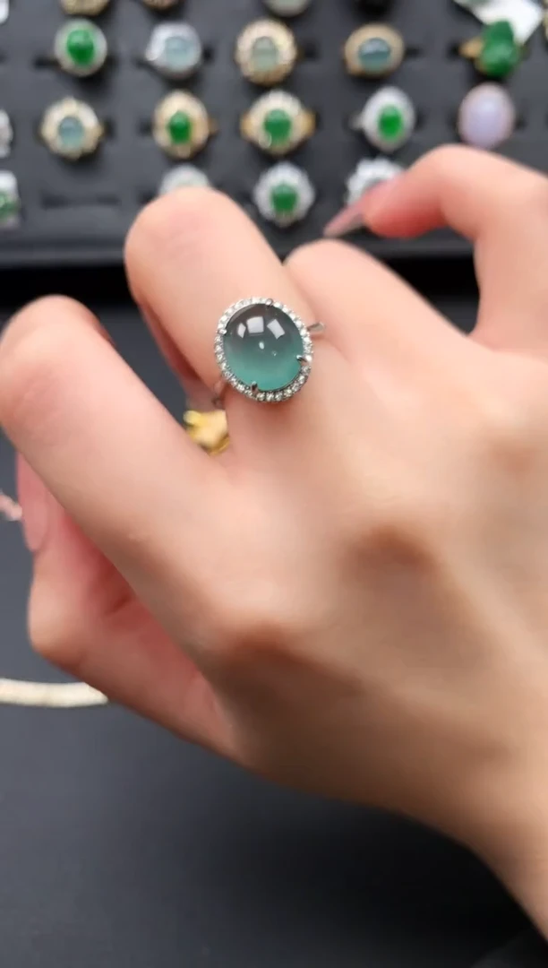 【闪购商品】翡翠戒指银S925镶嵌63441