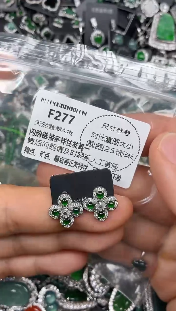 颈饰未镶嵌翡翠F277耳钉
