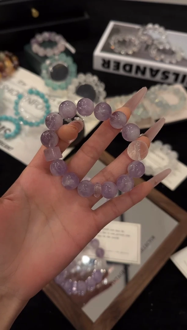 未镶嵌手链水晶紫兔毛x3447