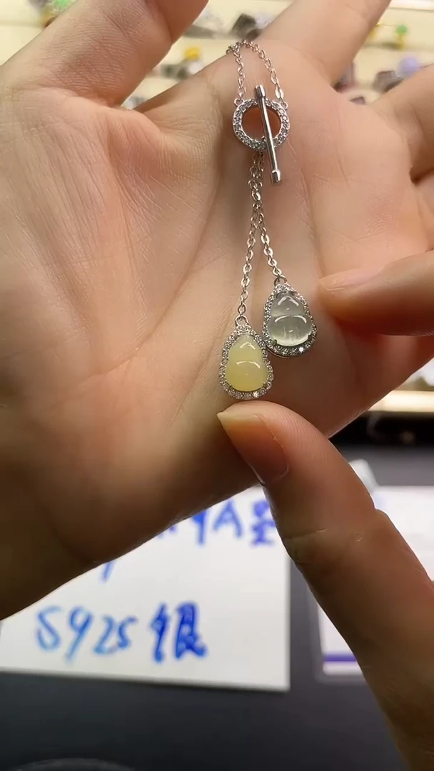 银S925镶嵌戒指翡翠翡翠 蛋面 银S925镶嵌