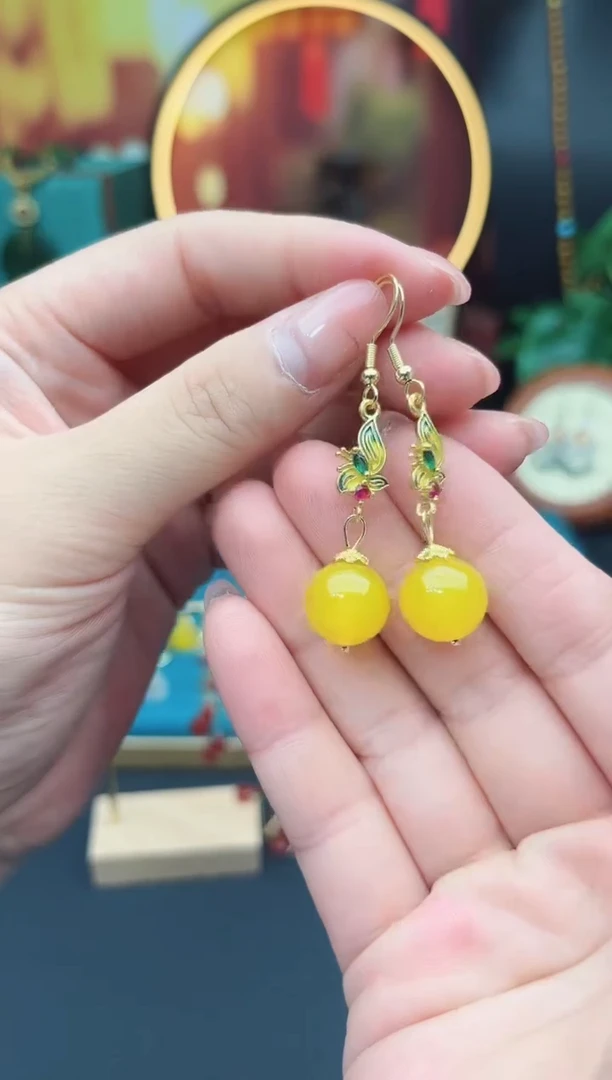 玛瑙/玉髓耳饰银S925镶嵌318000