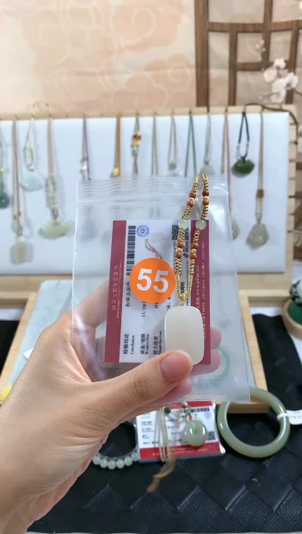 和田玉银S925镶嵌颈饰吊坠4