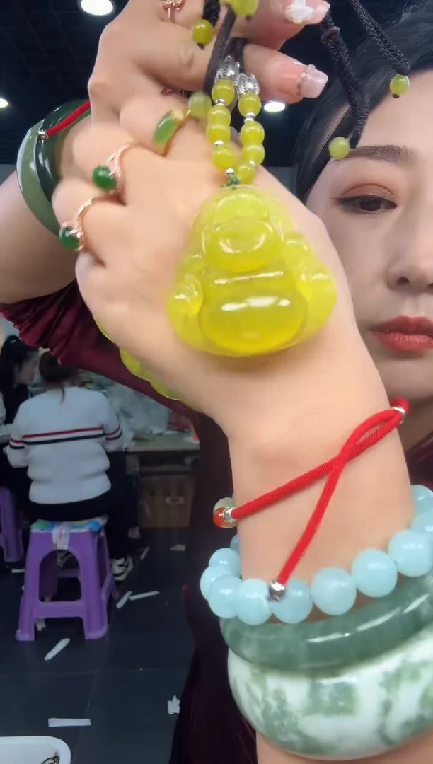 【闪购商品】岫玉颈饰未镶嵌朝鲜黄佛公【半珠链】