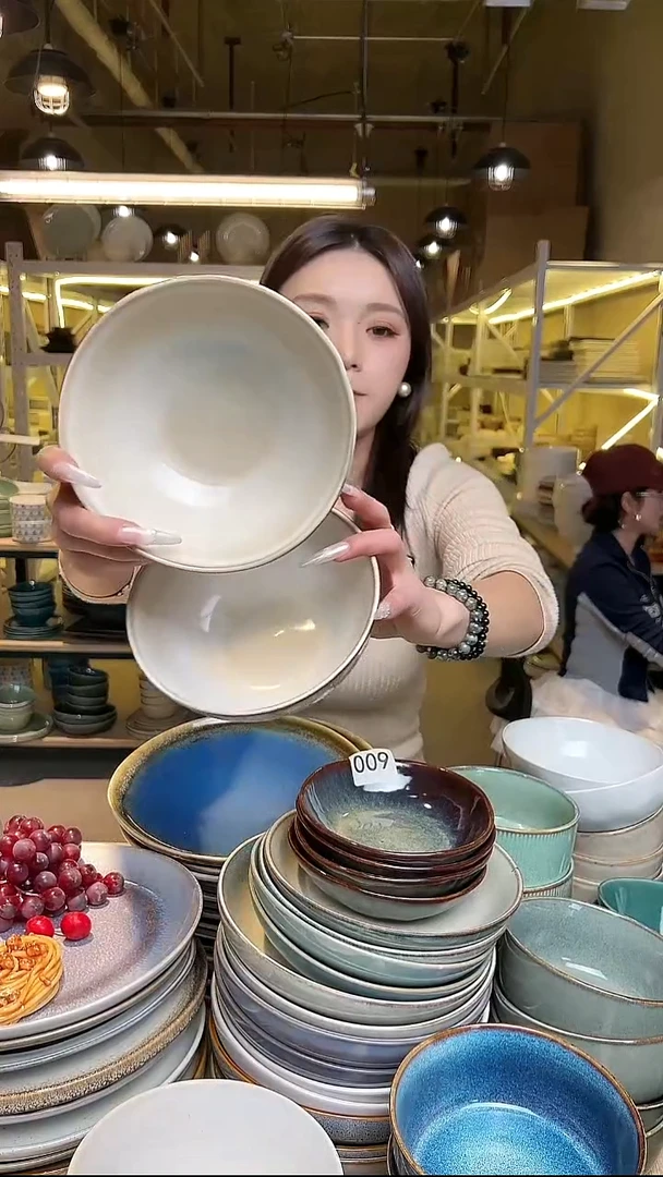 瓷201外贸尾货高温釉下彩陶瓷餐具默认微瑕