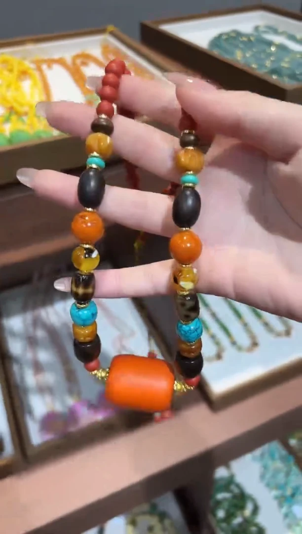 蜜蜡毛衣链未镶嵌DIY款M902