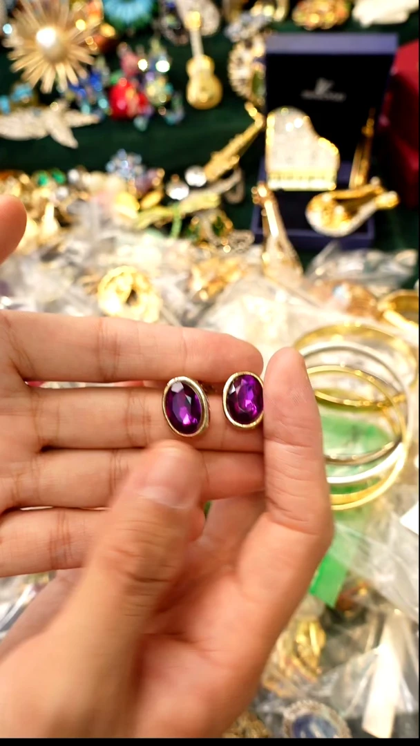 铁合金合金锆石耳环18