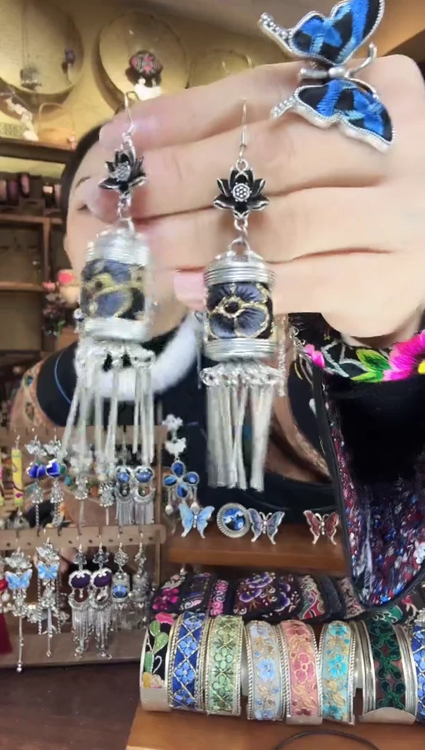 刺绣非遗刺绣民族风耳环