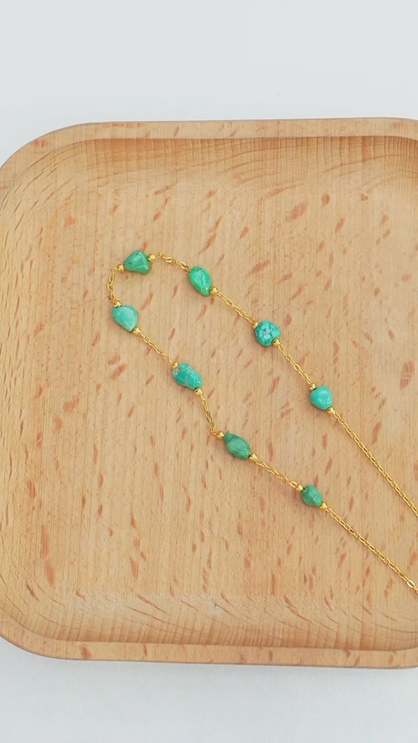 绿松石未镶嵌项链发货一件