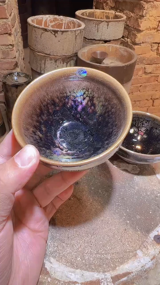 茶盏洪**涯89七彩建盏主人杯