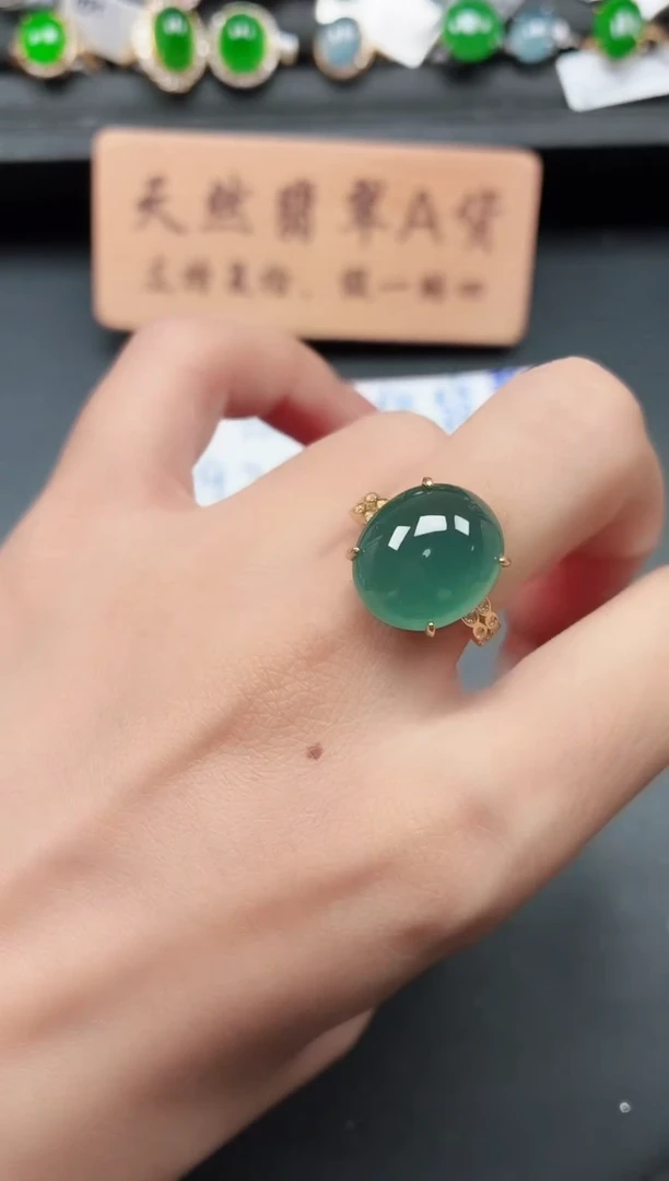 银S925镶嵌戒指翡翠11