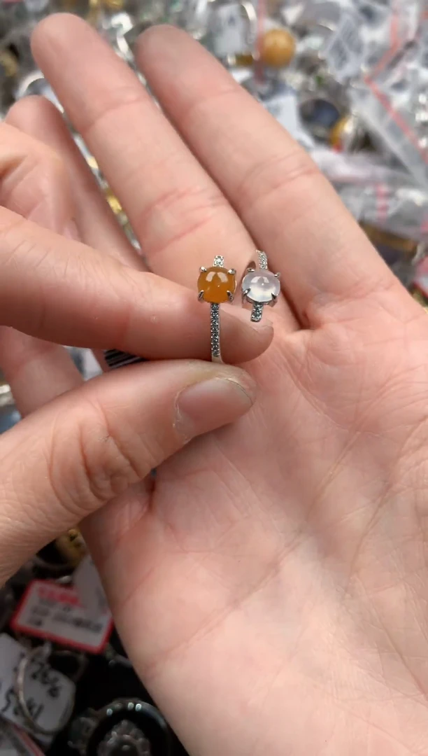 银S925镶嵌戒指翡翠444   6