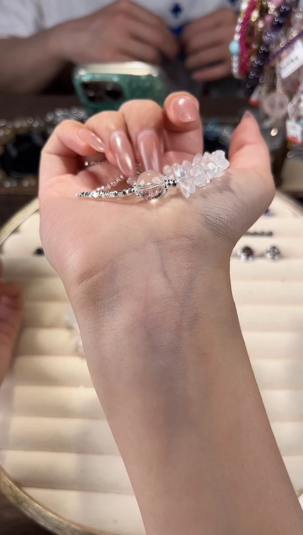 手链未镶嵌水晶白水晶碎石手链