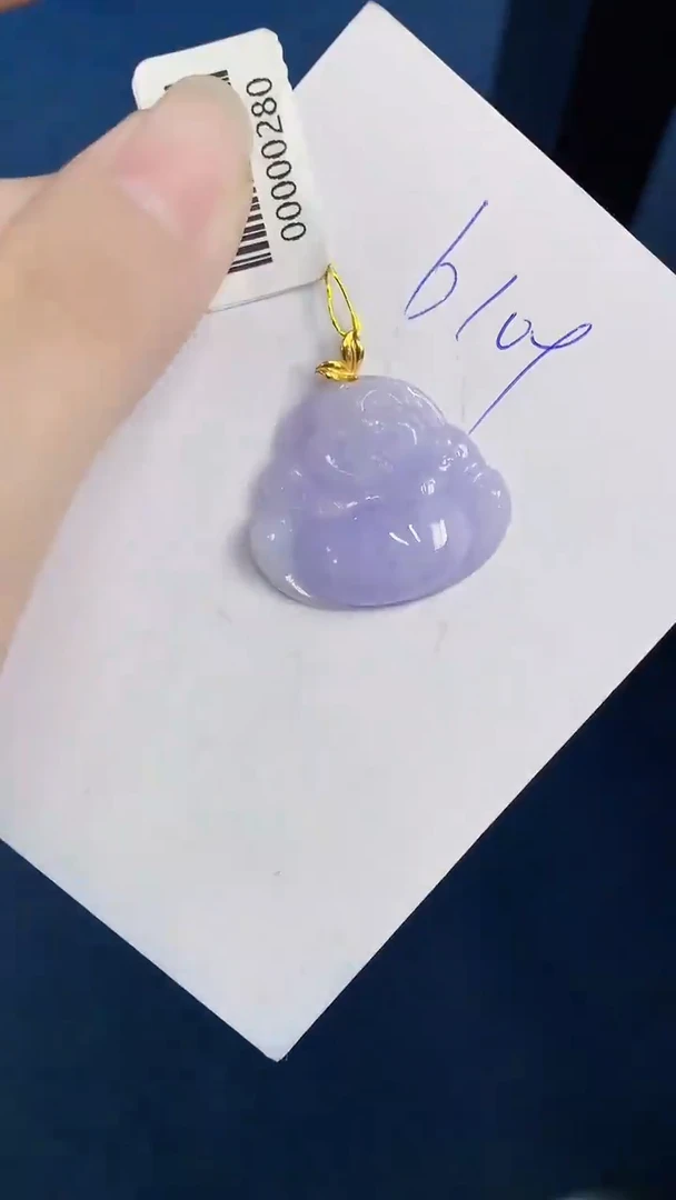 颈饰18K金镶嵌翡翠天然翡翠缅甸A货