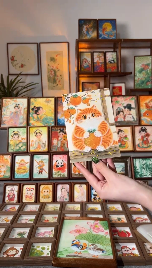 【闪购商品】国画大橘大利 手绘国画大6寸画芯